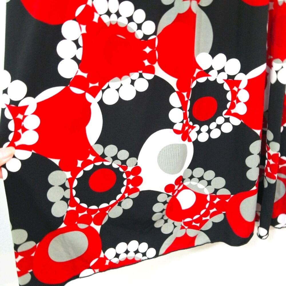 Geo pop art jersey pleat bust empire halter dress - Picture 3 of 4